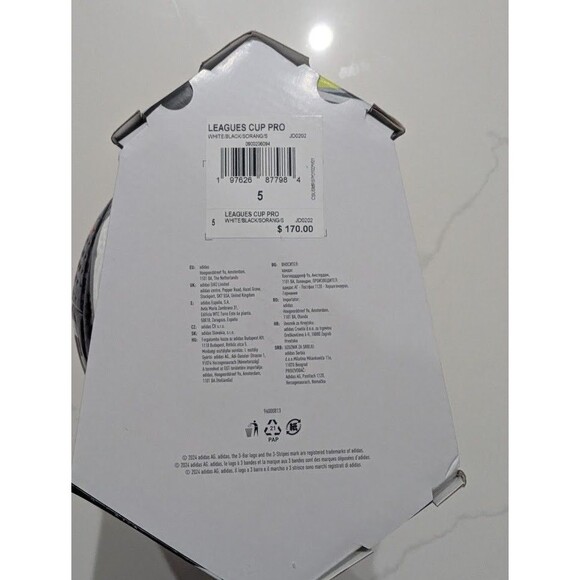 NEW adidas Soccer Leagues Cup 25 Pro Ball White Black Orange Yellow Sz 5 JD0202 - Picture 4 of 7